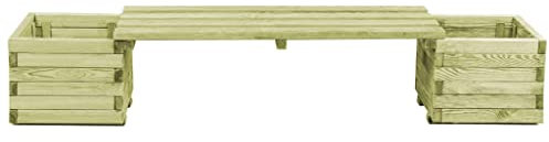 AUVYI - Panchina da giardino con fioriere rialzate, per balconi, giardini, terrazze, 196 x 40 x 36 cm