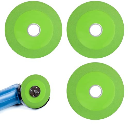 3pcs Glass Cutting Disc, Ceramic Cutting Blade for 4Inch Angle Grinder Glass Tile Saw Blade Rock Grinding Disc Glass Thin Diamond Blade for Glass Ceramics Jade Crystals Tile(Green)