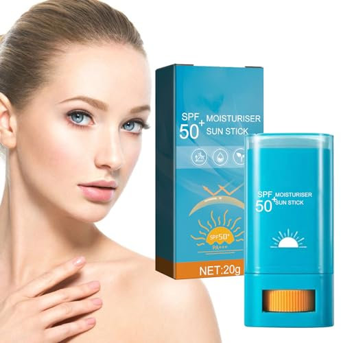 Stick Protecteur Solaire SPF50+,20g Stick Solaire Hydratant,Visage Corps Crème Solaire,Résistant à l'eau,Respirant,Convient à tous les Types de Peau