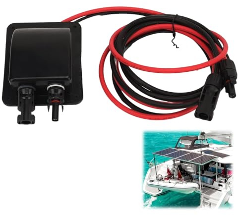 Passacavo solare per tetto, Connettori per cavi solari ABS impermeabili, Moduli solari con doppia introduzione di cavi con 2m di cavo solare, Passacavo solare per tetto per camper fotovoltaico RV