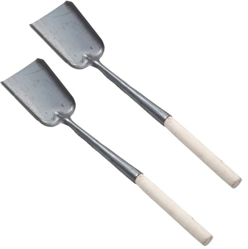 Kaminascheschaufel mit Langem Stiel und Metall | Ofen und Kaminreinigung, Hitzebeständige Oberfläche, Breite Schaufel, Komfortabler Griff, 2 Stück