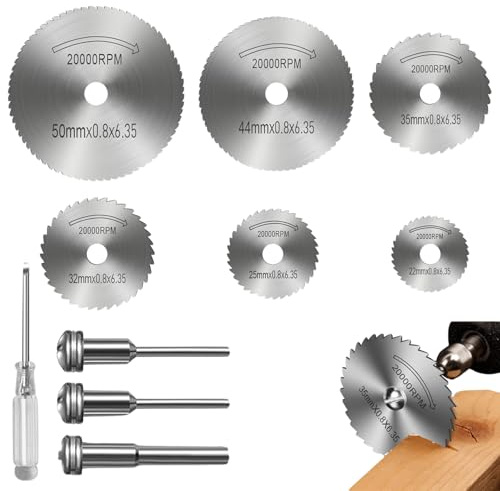 10 Pcs Rotary Drill Saw Blades, Wood Mitre Saw Blades with Screwdriver HSS Saw Disc Wheel Cutting Blades, Drill Woods Cutting Discs Set for Plastic Wood Rotary Cut Tools