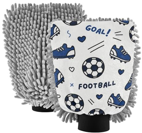 Guantes de lavado de coche con diseño de corazón para portería de fútbol, sin arañazos, guantes de lavado para coches, guantes de limpieza