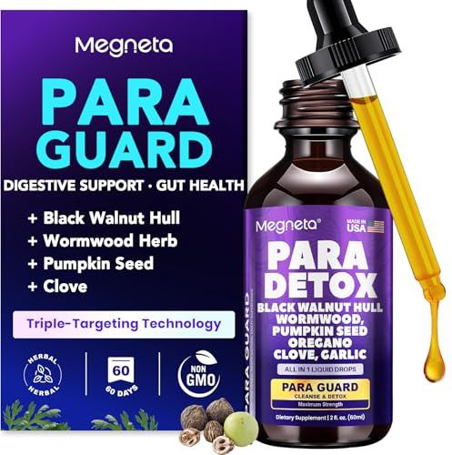 MEGNETA Wormwood Black Walnut Clove Cleanse for Humans- Herbal Gut Cleanse & Digestive Support with Garlic, Pumpkin Seed & Oregano Leaf – 60 Day Supply