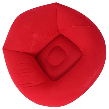 SIXRUN Tragbarer Aufblasbarer Loungesessel, Kompaktes Klappsofa für Wohnzimmer, Schlafzimmer, Büro, Aufblasbarer PVC-Stuhl für Reisen (Rot)