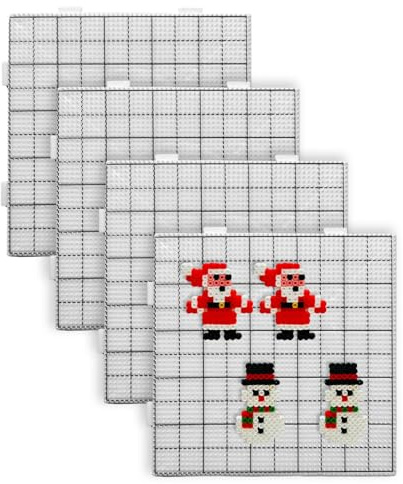 Certain Beads Pegboards 4 Pieces Heat Resistant Reusable Squares 14.5 x 14.5 cm Melting Beads Mat with Picking Tool High Temperature Set Beads Base Plate for Making