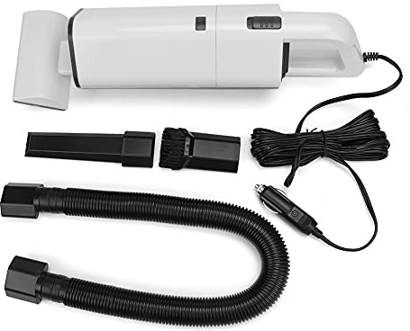 QWUUYEC Aspirateur Voiture Portable 12V 120W 4000PA Noir, Humide et Sec, Léger et Compact - Puissance Élevée, Nettoyage Efficace, Usage Auto et Domestique (Blanche)