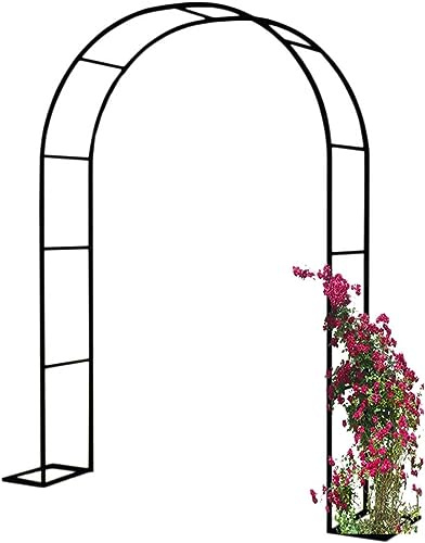 Arche de Jardin en Métal Noir Solide pour Plantes Grimpantes Anti-Déformation Treillis Résistant aux Intempéries pour Jardin Patio Décoration Mariage,180×220×40cm