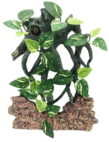 Snake Climbing Branch Suction Cup Reptile Log | Snake Enclosure Decor, Chameleon Cage Decoration for Amphibian Gargoyle Geckos Bearded Dragon Crab