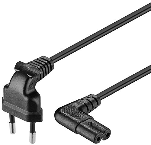 Goobay 56588 Câble d'alimentation prise EU type C coudé vers prise double Femelle type C7 coudé; 0,5 m; noir