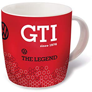 BRISA VW Collection Volkswagen tazza in Ceramica da tè, caffè, latte, cappuccino, GTI design (370 ml/GTI The Legend/Rosso)