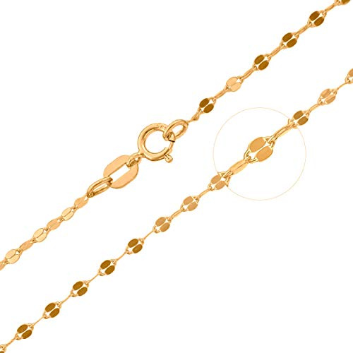 Goldene Damen Kette 333 8k Gold Gelbgold 45cm Gravur