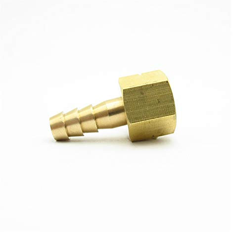 Pangyoo PYouo-Messing Schlauchverbinder Messing-Stecker-Adapter, 6mm 8mm 10mm Schlauchkupplung X M10 M12 M14 M16 Metric Left Hand Innengewinde Rohrfitting, Dickes Material (Color : M16x1.5 to 10mm)