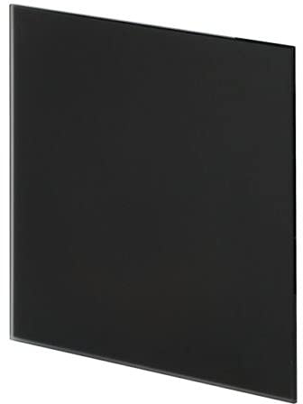 Bathroom Extractor Fan with Glass Front Panel - Pull Cord Timer Humidity Sensor (100mm / 4 Turbo KWT with Pull Cord, Square Matt Black - PTGBM)