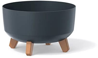 Antracitfärgad planteringskärl, utan behållare, kollektion GRACIA, 28,5 x 28,5 x 17,7 cm, kapacitet 6,8 l.