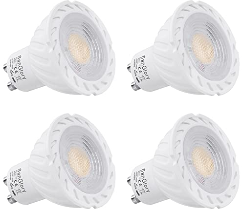 SanGlory GU10 LED Lampe, Leuchtmittel GU10 7W ersetzt 70W Glühlampe, 4000 Kelvin Neutralweiß, 680 Lumen GU10 Strahler, Nicht Dimmbar Reflektorlampe, 4er-Pack