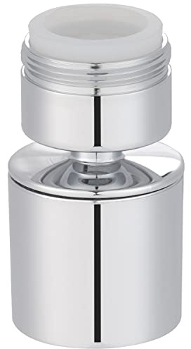 Hibbent Wasserhahn-Luftsprudler, 360-Grad-drehbarer Schwenkkopf, Wassersparender Siebstrahlregler, geeignet für Küche/Bad, zwei unterschiedliche Wasserdruchflüsse, 24mm Außengewinde (M24)-chrome