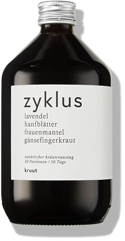 Kruut – Zyklus Bio-Kräuterauszug 500ml – female Balance Oxymel aus heimischen Wildkräutern – Elixier aus Lavendel, Frauenmantel, Hanfblätten mit rohem Honig & natürlichem Apfelessig Tinktur