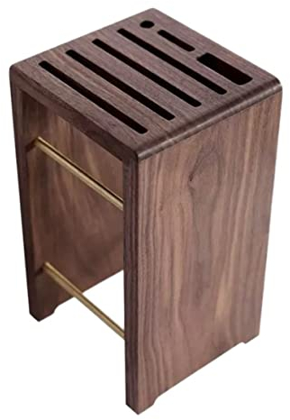 AQUETI Porte Couteaux Porte-Couteau en Bois Massif Support De Bloc De Couteau en Bois Porte-Couteau Respirant Sec Accessoires De Cuisine Support Couteaux Range (Blue : Bronze, Size : 13 * 12 * 23cm)