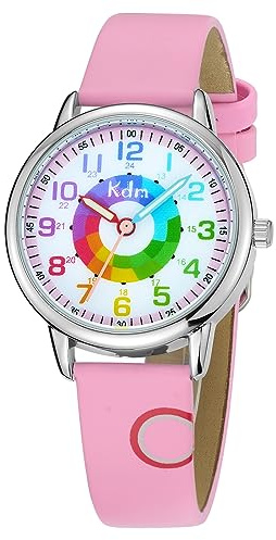CIVO Barnklocka, flicka, pojke, barnarmbandsur analog kvartsur, inlärningsklocka, barnklocka, set, lärande armbandsur med titelövningar, barnklocka för flickor, lärande handledsklockor med