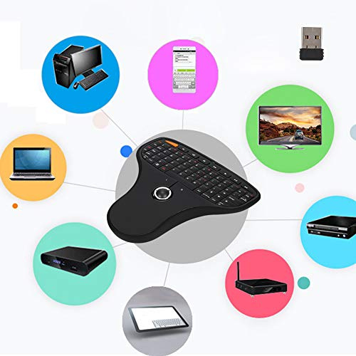 Jectse N5901 QWERTY Kabellose Trackball-Tastatur, Tragbare 2,4 -USB-Tastatur Multimedia-Tastatur, rutschfeste Computertastatur für TV-Computer 4,88 X 5,31 X 0,98 Zoll