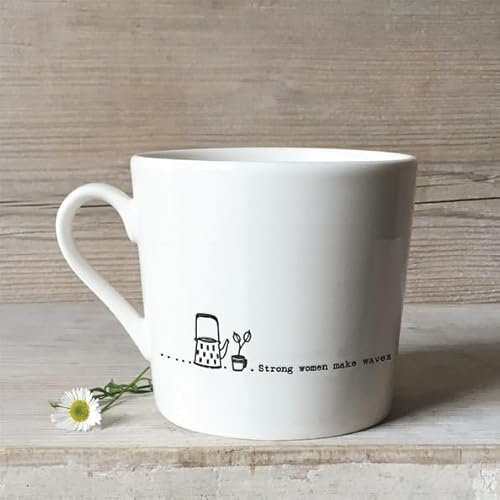 East of India | Porcelain Mug | Wobbly Mug-Strong Women Make Waves