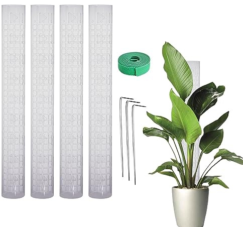 Monstera - Poste de musgo Monstera, soporte apilable para plantas, poste de musgo ajustable transparente, soporte de plantas para poste de musgo pequeño, ayuda a las plantas a crecer hacia arriba