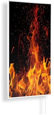 Könighaus Bild Infrarotheizung 600 Watt - Thermostat - 8-16 m² | Motiv: Feuer, TÜV SÜD, 5 Jahre Garantie, Infrarot Wandheizung