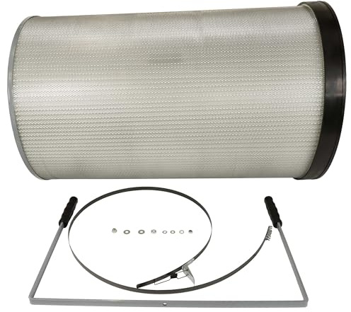 vhbw Feinstaubfilter kompatibel mit Holzmann ABS8000PRO Absauganlage | Feinstaub-Filterpatrone mit Reinigungsbürste