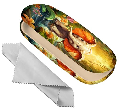 Deokke Brillenetui, Hartschale, Brillen-Schutzhülle, Brillenhalter-Box mit Reinigungstuch für Damen und Herren, niedlich