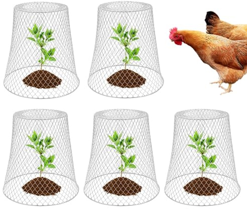 Pflanzenschutzhaube Gartenglocke | 5 Stück Draht Gartenglocke für Pflanzen | Metall Sämling Cloches Käfig Schutzhülle | Robuste Cloches Pflanzenhut Gartenzubehör, Pflanzenschutz vor Tieren ab
