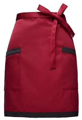 Kaslaider Taillenschürze mit 2 Taschen für Frauen Männer, Kellner Schürze Vorbinder, Kurze Halbe Schürze, Kochschürze Küchenschürze Kellnerschürze für Hause Chef Bar Bistro Café Restaurant