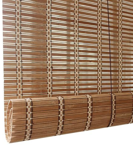Tende Veneziane Per Esterni Interni Tenda a Rullo in Bambù Tapparella Avvolgibile Bamboo Persiane Romane per Cucina/Patio/Soggiorno/Giardino 50x100 90x160 150x150 120x200 160x140 180x260 170x300cm