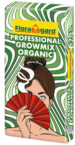 Floragard Growmix Organic – Bio-Erde für Cannabis Anbau, torfreduziert, mit Perlite & Trichoderma, Nährstoffversorgung bis zu 4 Wochen, ideal für Indoor & Outdoor Grow - 1x70 Liter