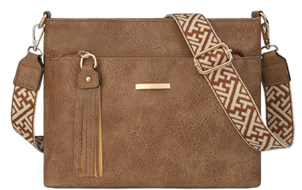 Gladdon Kleine Handtasche Damen,Mittelgroß Umhängetasche Veganes Leder Schultertasche Crossbody Bag Mehrere Fächertaschen mit Verstellbar Abnehmbar Breiter Gurt