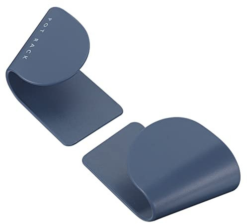 Ciieeo Wall Mounted Pot Lid Rack and Kitchen Lid Holder Set Abs Adhesive for Cupboard Storage Blue Non-drill 3-pair Holder for