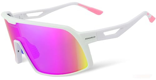 JOGVELO basebollsolglasögon för ungdomar, barnpolariserade sportsolglasögon, UV400-skyddsglasögon för pojkar, flickor, softboll, cykling, Rosa, 138mm