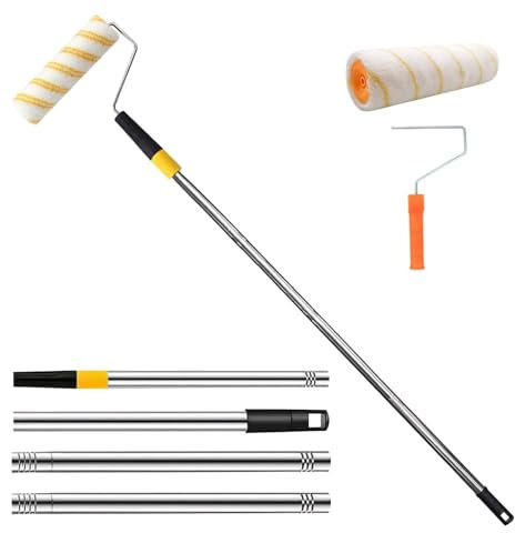 Paint Roller Extension - Expansion Pole Painting, Adjustable Roller Brush Ceiling | Kitchen Cabinets, Area and Metal, Portable Wall Painting, Telescopic Rod for High Reach