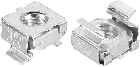 QUARKZMAN Dado A Gabbia M6 X 1mm, 5Pz Dadi A Gabbia A Scatto, Dado Metrico In Acciaio Zincato Per Armadio Rack Server, Argento