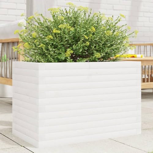 Xichuzi Pflanzkübel Weiß 70x40x46 cm Massivholz Kiefer, Blumentopf Gross, Blumenkasten Balkon, übertopf, Pflanzkasten, Flowerpot, Kräuterbeet Für Die Küche, Vertikalbeet - 3282440