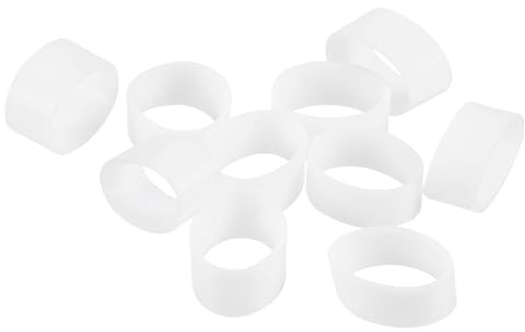 sourcing map 200 bandas de goma de silicona, 5 mm x 8,5 mm, color blanco