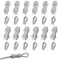 pangdapengpeng 24 Pièces Abrazadera Cable Acero, 12 Clips Dúplex 4mm & Dedal de Cuerda de Alambre 4mm para Cables de Acero, Tendederos, Accesorios para Toldos (M4)