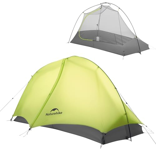 Naturehike Star Trail 2.3lb One Person Tent, Easy Setup, Compact, Spacious, Ultralight 1 Person Backpacking Tent for Camping, Outdoor, Hiking and Mountaineering