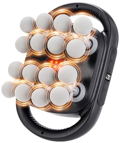 Pistola de masaje con 16 cabezales para tejidos profundos, pistola de masaje para masaje muscular, masajeador de cuello con 20 niveles y 9 modos, para espalda, hombros, piernas y pies