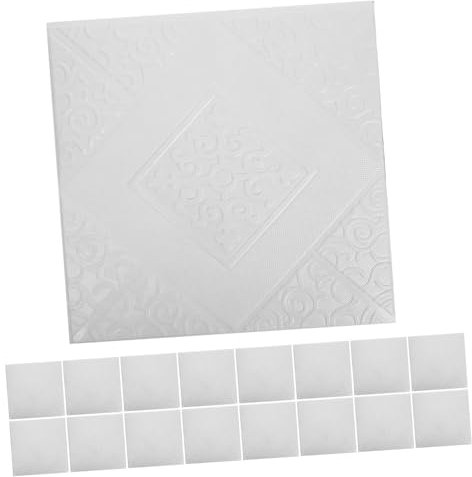 Cabilock 50 Pièces Autocollants Muraux Auto-adhésifs En Trois Dimensions Papier Peint Brique Texturé Brique De Papier Peint à Décoller Et à Coller Panneaux Muraux Adhésifs Blanche Xpe