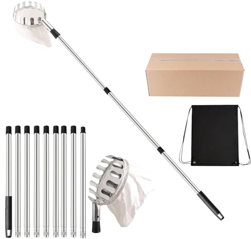 Fruit Picker - Strumento Di Raccolta Telescopica, In Alluminio Leggero | Raccoglitore Di Frutta Con Cestino, Catcher Di Attrezzature Professionali Di Gadget Ergonomico Per La Raccolta Della