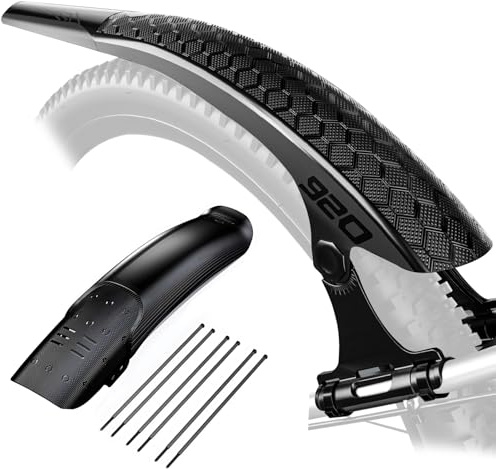 Hsyan Schnellspanner Schutzblech für 26-29 Zoll, Schutzblech Mountainbike Fahrrad, MTB Steckschutzblech zum Schutz vor Spritzwasser & Schmutz Tragbar Verstellbar, Black