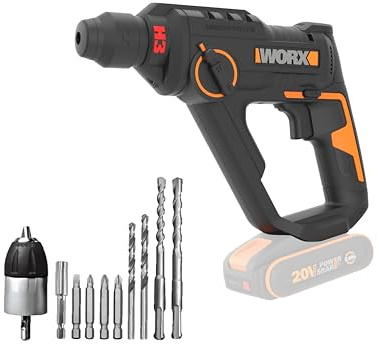 WORX WX391.9 20V PowerShare Cordless Rotary Hammer Drill Tool Only | 20V rotary hammer drill; tool only – battery & charger sold separately