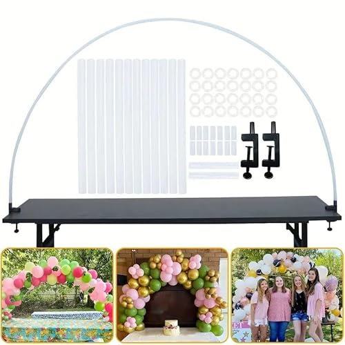 Arco Para Globos,Kit de Arco Globo,Soporte Reutilizable para Globos, Apto para Mesas De Aproximadamente 1,5 Metros de Ancho Soporte Flexible para Globos Cumpleaños, Bodas y Ceremonias de Gradu（B）