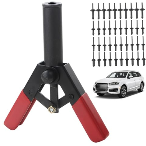 41PCS Rivet Gun Kit with 4 Sizes Plastic Rivets, Carbon Steel Rivet Removal Tool with Comfortable Grip, Ideal for Fastening Door Panels & Car Trim